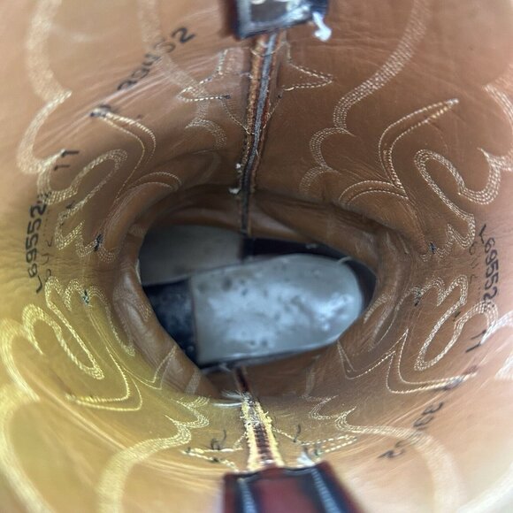 Lucchese Classics L695524 Black Cherry Smooth Ostrich Cowboy Boots Mens 11 D - Picture 10 of 12